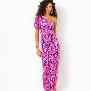 chinese dress ladies Lilly Pulitzer UPF 50+ Nadine Dress Multi Rose to The Occasion Engineered  Chilly Lilly XS at Amazon Women's Clothing store
